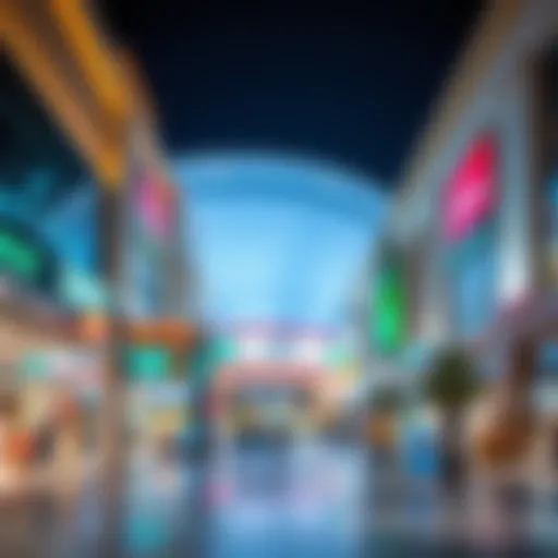 Vibrant shopping district in Festival City showcasing a variety of retail outlets