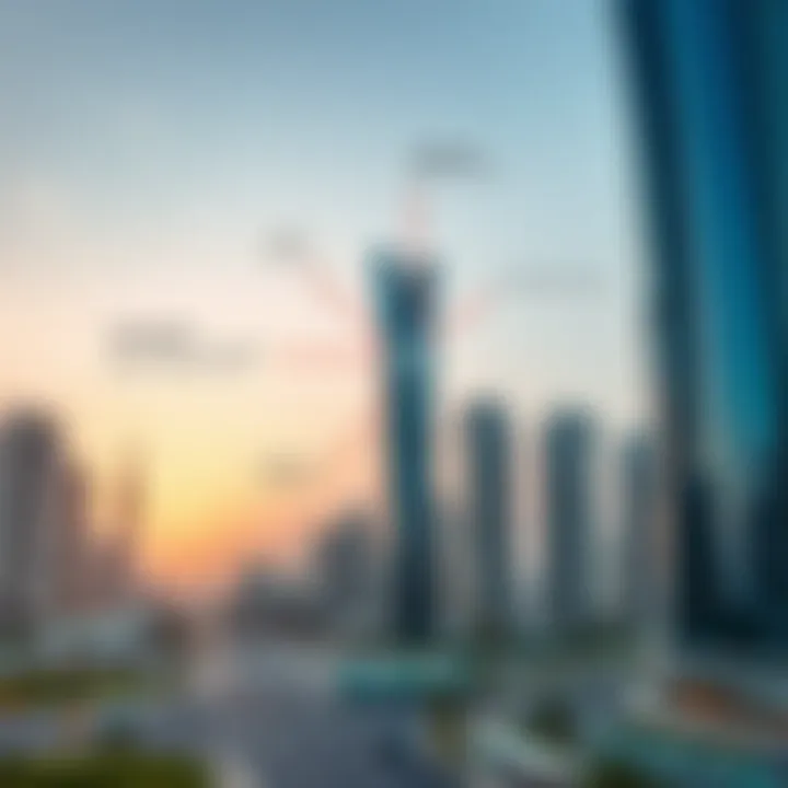 Infographic illustrating the accessibility routes surrounding Al Manara Tower