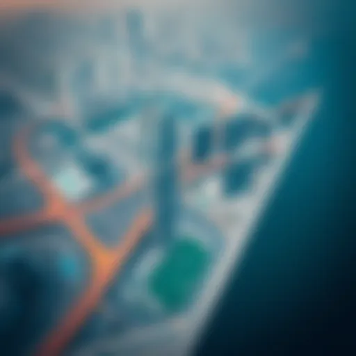 Aerial view showcasing the Al Manara Tower amidst the Business Bay skyline