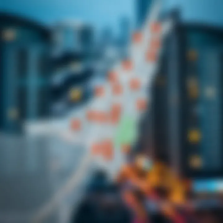 Map highlighting prime locations within Dubai South for studio rentals