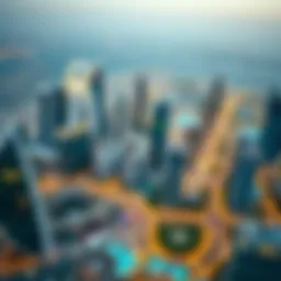 Aerial view of Dubai's skyline showcasing modern architecture and real estate developments