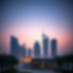 Stunning view of Al Liwan's skyline at dusk