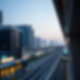 Panoramic view of the Blue Line Metro in Dubai