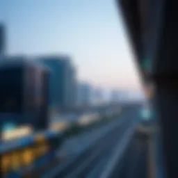Panoramic view of the Blue Line Metro in Dubai