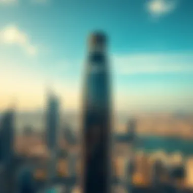 Aerial view showcasing the Chic Tower amidst Dubai's skyline