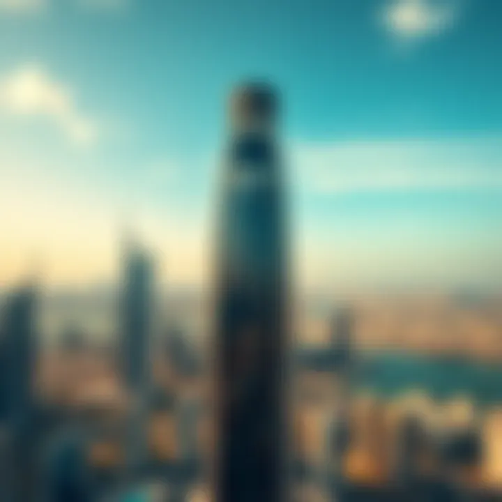 Aerial view showcasing the Chic Tower amidst Dubai's skyline