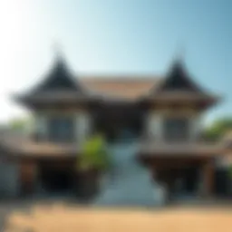 Traditional architecture of a cultural village showcasing local craftsmanship