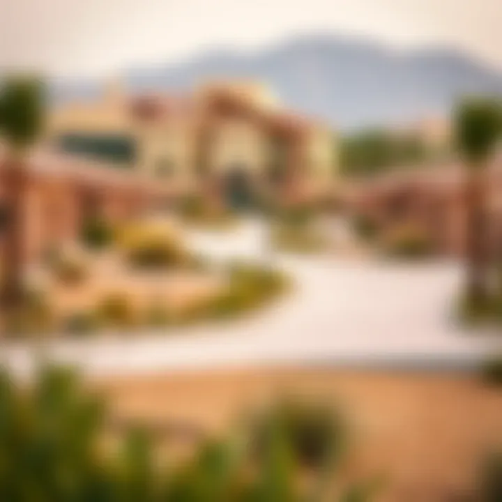 Vibrant Ranch Community Landscape Landscape of a vibrant ranch community in Dubai