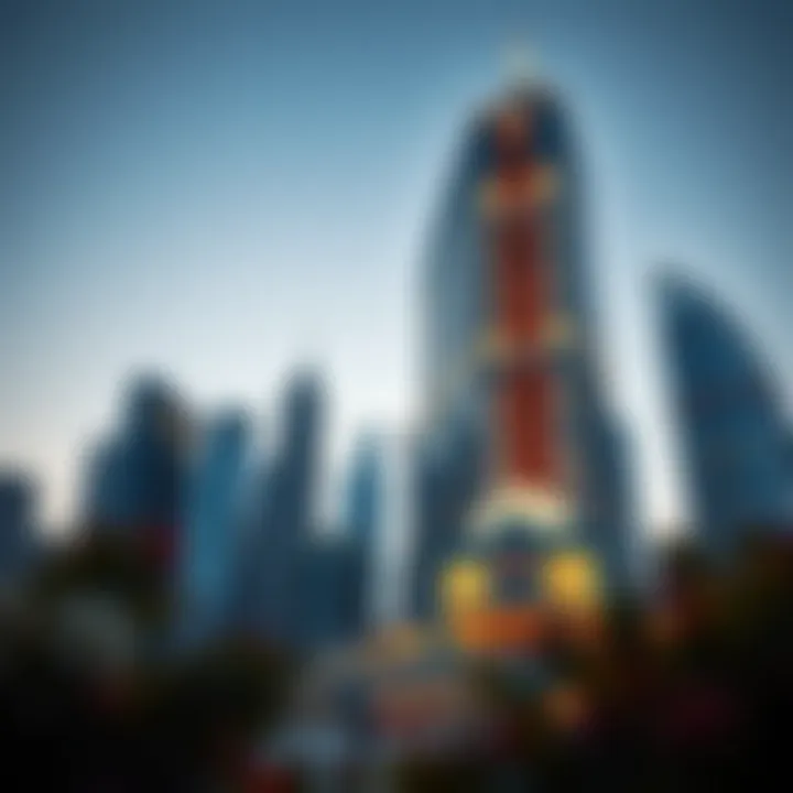 Architectural Marvel: The Exchange Tower Stunning exterior view of the Exchange Tower showcasing modern architectural design against the Dubai skyline.