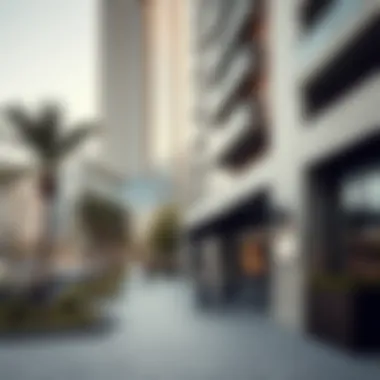 Amenities Around the Exchange Tower Nearby amenities surrounding the Exchange Tower, including parks, cafes, and retail spaces.