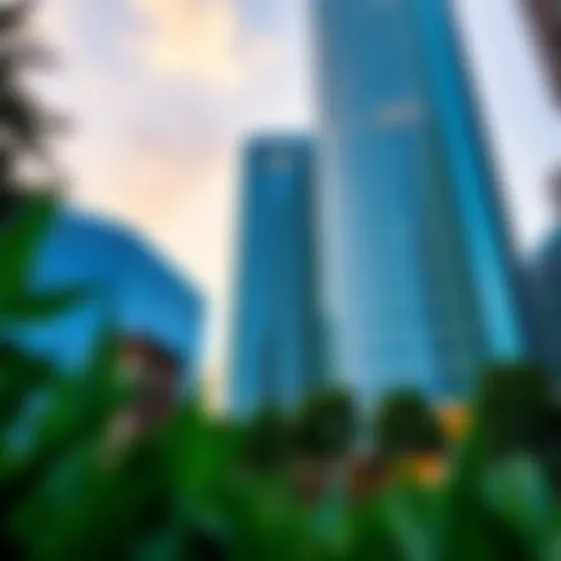 Exterior view of the Grosvenor Business Tower showcasing its modern architecture