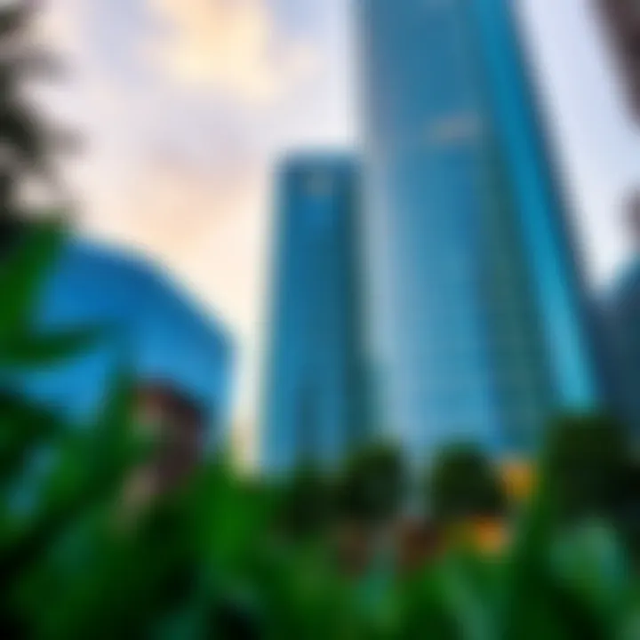 Exterior view of the Grosvenor Business Tower showcasing its modern architecture