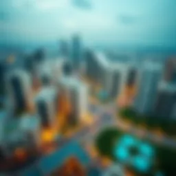 Aerial view of the JLT Cluster showcasing modern architecture