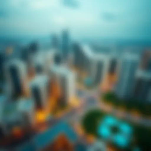 Aerial view of the JLT Cluster showcasing modern architecture