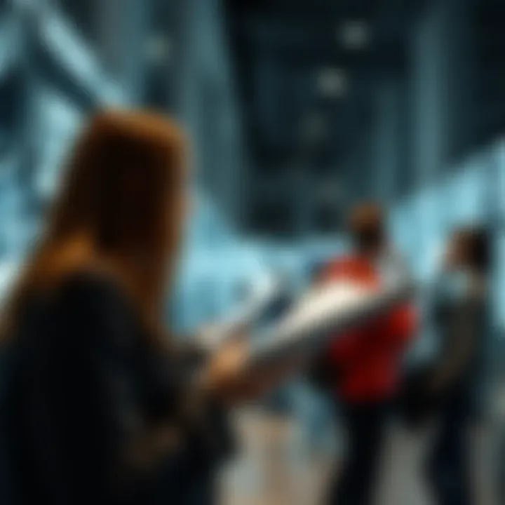 Visitors engaging with the written expressions