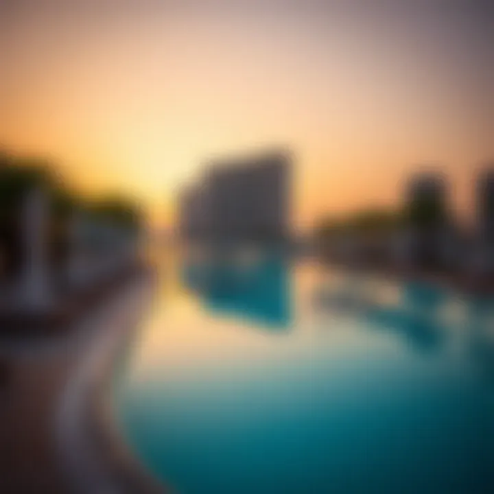 Luxurious poolside view at Wyndham Dubai Marina