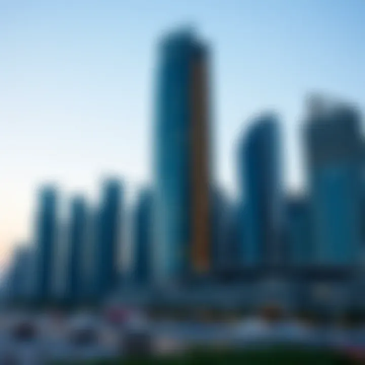 Grosvenor Tower in Business Bay Skyline Business Bay skyline featuring Grosvenor Tower as a focal point of the area