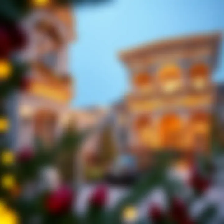 Decorated real estate properties during holiday season