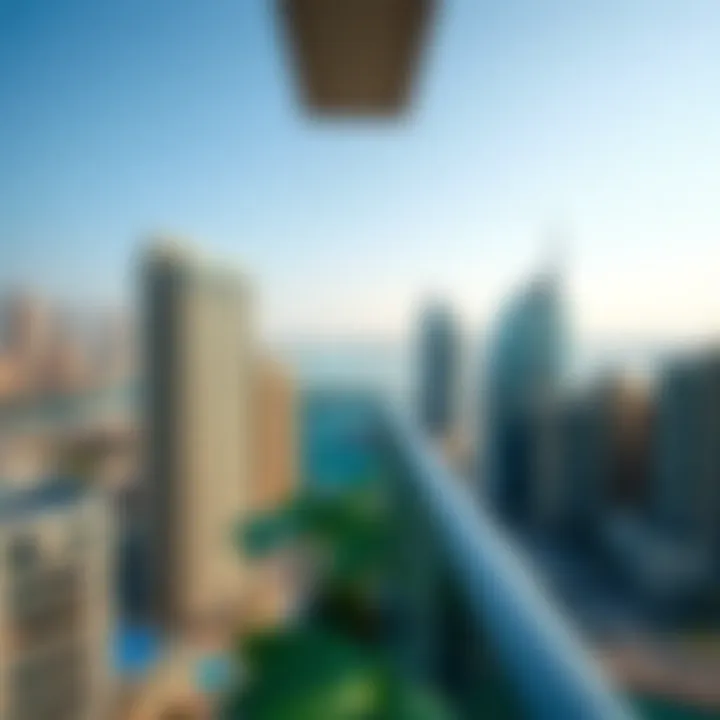 Balcony View of Dubai Marina from Jumeirah Living Marina Gate Breathtaking view from the balcony of Jumeirah Living Marina Gate overlooking Dubai Marina