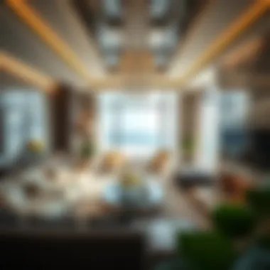 Lavishly designed interior of a luxury holiday home