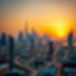 Luxurious skyline view of Dubai at sunset showcasing high-end residences