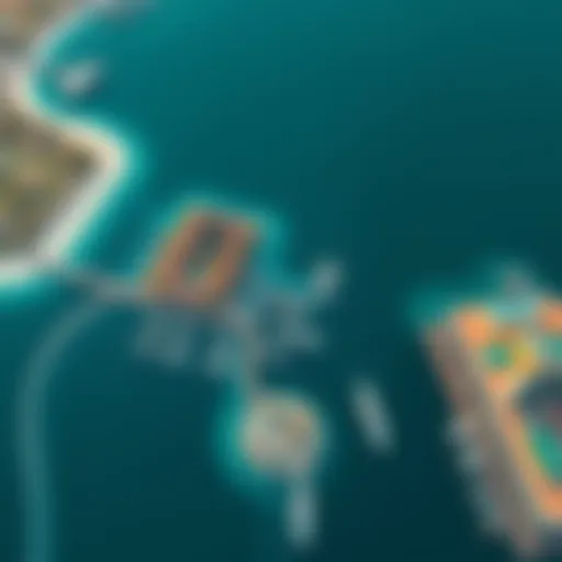 Aerial Perspective of Mina Rashid's Waterfront Design Aerial view of Mina Rashid showcasing its stunning waterfront layout