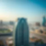 Aerial Perspective of the Al Asmawi Building Aerial view of the Al Asmawi Building showcasing its unique design