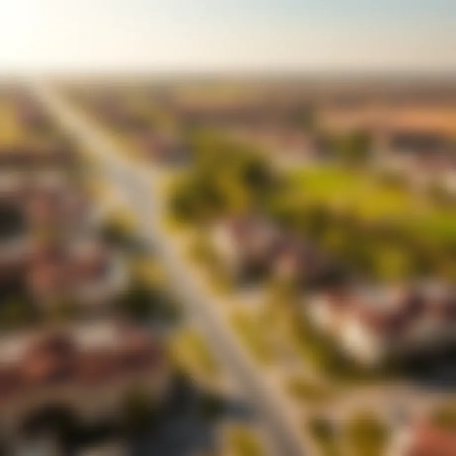 Aerial view of Remraam community showcasing lush landscapes