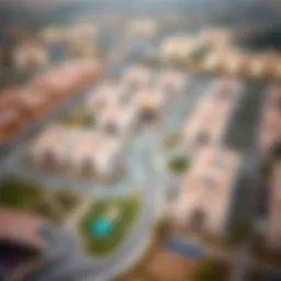 Aerial view of Nad Al Hamar showcasing its residential properties and green spaces