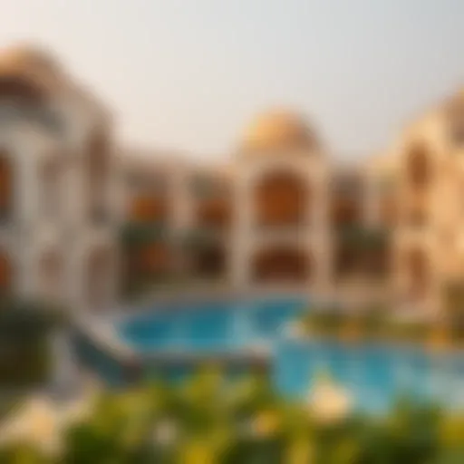 Aerial view of luxurious Amali properties in Dubai.