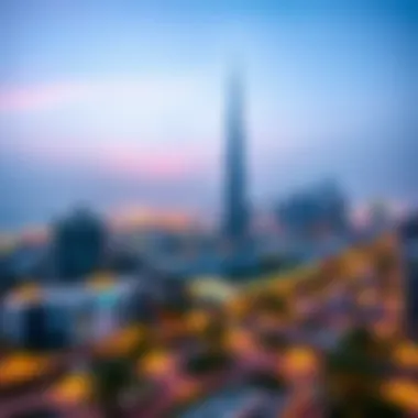 Panoramic view of Dubai skyline from Prestige One Residence