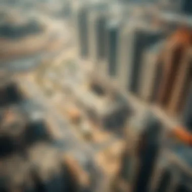 Vibrant Real Estate Developments Aerial view of a bustling real estate development site in Dubai