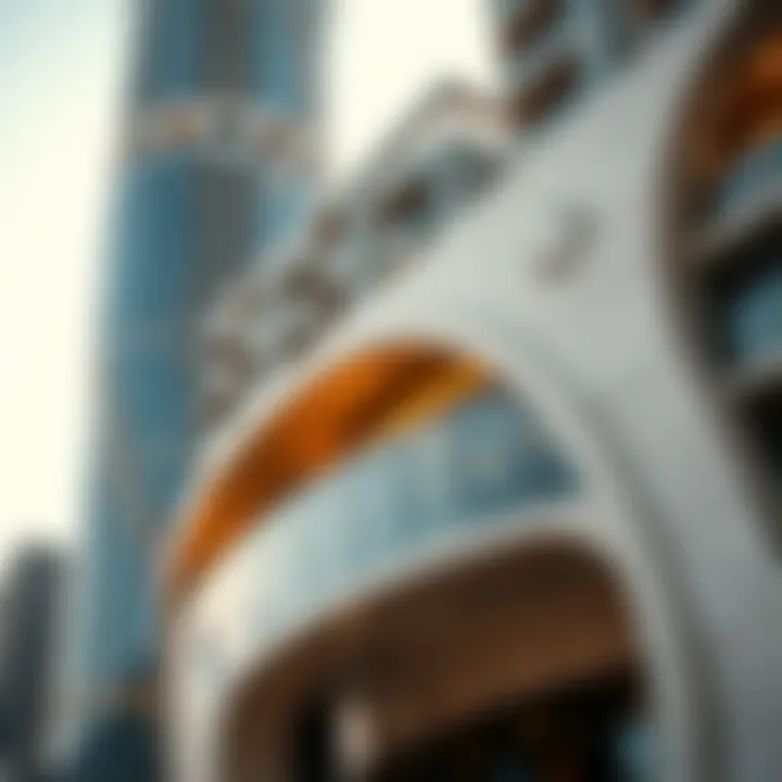 Close-up of innovative architectural details of Sahara Towers