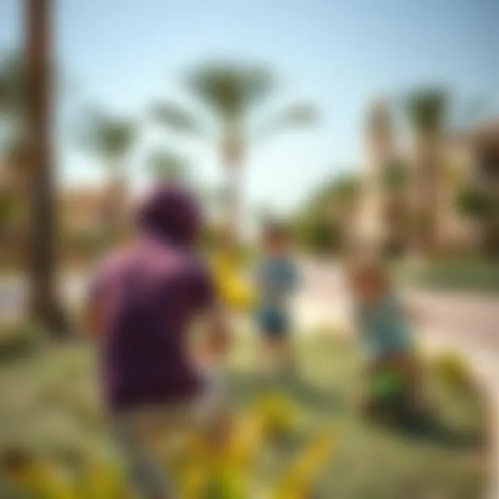 Vibrant Lifestyle in Spring Meadows Vibrant lifestyle scene with families enjoying outdoor activities in Spring Meadows