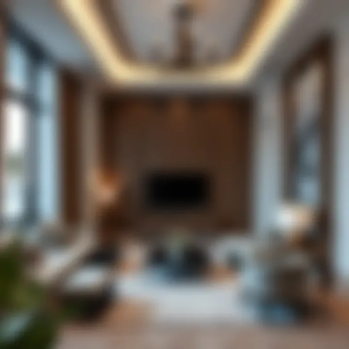 Interior design of a unit at Studio Al Khail Gate showcasing elegance and sophistication.