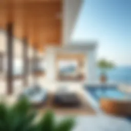 Contemporary beach house with ocean view