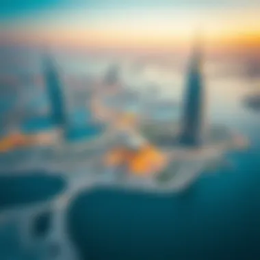 Map highlighting the strategic location of Tilal Al Ghaf in relation to major Dubai landmarks