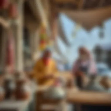 Local artisans showcasing their crafts at Traders Village Al Buraimi.