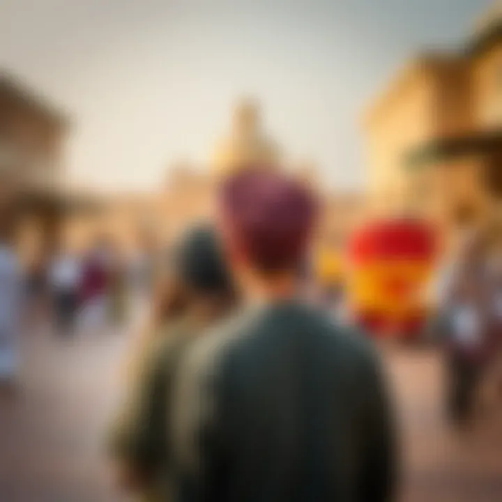 Visitors engaging in cultural experiences at Traders Village Al Buraimi.