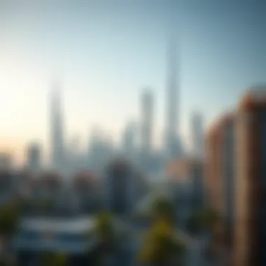 Dubai skyline with residential buildings