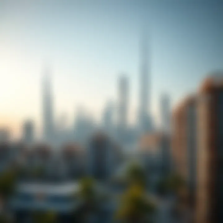 Dubai skyline with residential buildings