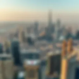 Aerial view of Dubai's skyline showcasing its modern architecture