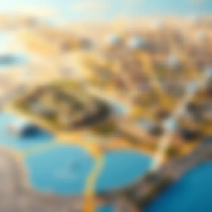 Map showcasing the connectivity of Silicon Oasis to key areas in Dubai