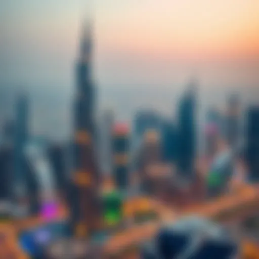 Dubai Jewel Tower Against the Skyline Panoramic view showcasing the Dubai Jewel Tower against the skyline