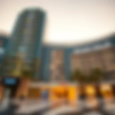 The stunning façade of Wafi Mall showcasing its unique architectural design