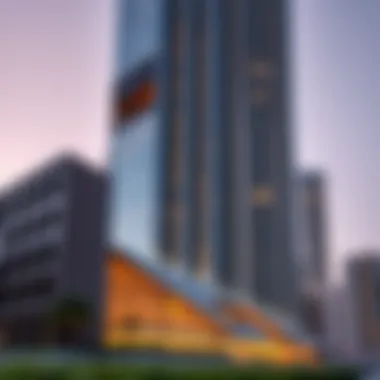 Architectural facade of Zumurud Tower showcasing modern design elements